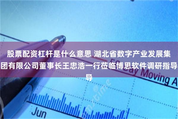 股票配资杠杆是什么意思 湖北省数字产业发展集团有限公司董事长王忠浩一行莅临博思软件调研指导