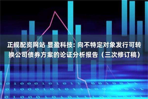 正规配资网站 显盈科技: 向不特定对象发行可转换公司债券方案的论证分析报告（三次修订稿）