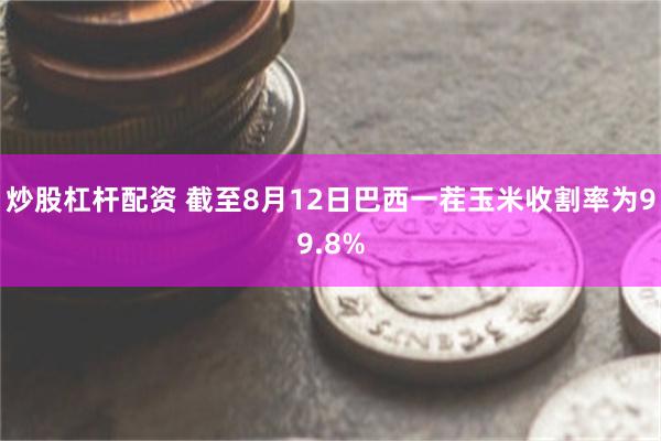 炒股杠杆配资 截至8月12日巴西一茬玉米收割率为99.8%