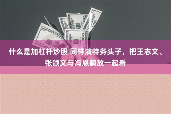 什么是加杠杆炒股 同样演特务头子，把王志文、张颂文与冯恩鹤放一起看