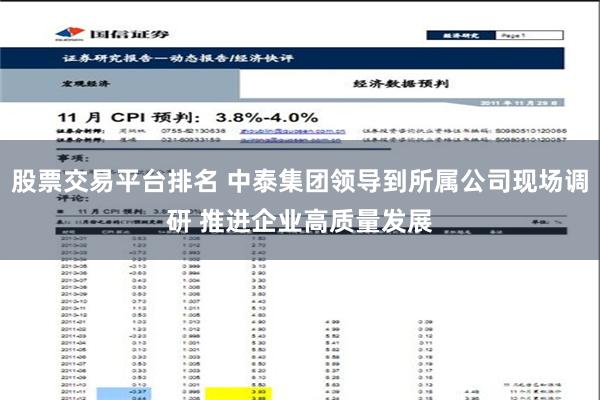 股票交易平台排名 中泰集团领导到所属公司现场调研 推进企业高质量发展