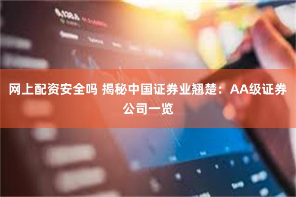 网上配资安全吗 揭秘中国证券业翘楚：AA级证券公司一览