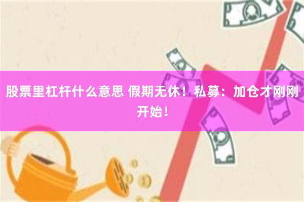 股票里杠杆什么意思 假期无休！私募：加仓才刚刚开始！