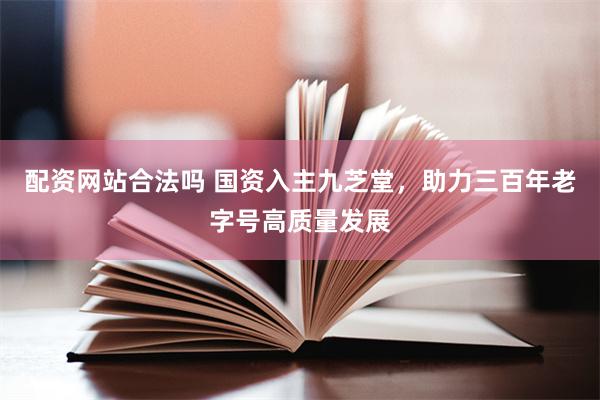 配资网站合法吗 国资入主九芝堂，助力三百年老字号高质量发展