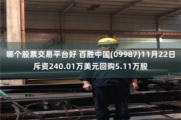 哪个股票交易平台好 百胜中国(09987)11月22日斥资240.01万美元回购5.11万股