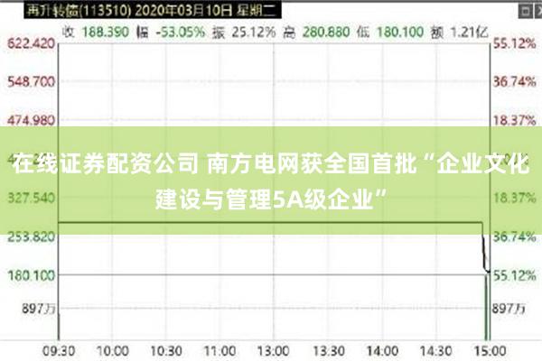 在线证券配资公司 南方电网获全国首批“企业文化建设与管理5A级企业”