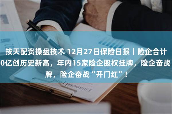 按天配资操盘技术 12月27日保险日报丨险企合计发债近1200亿创历史新高，年内15家险企股权挂牌，险企奋战“开门红”！