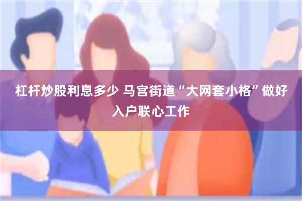 杠杆炒股利息多少 马宫街道“大网套小格”做好入户联心工作